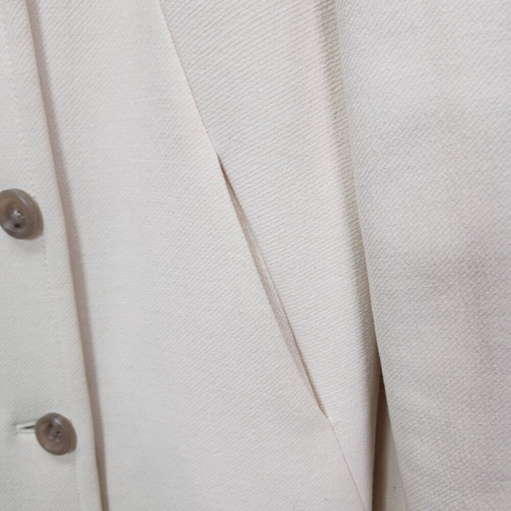 J Crew Women's Ivory Cream Wool Blend Double Breasted Peacoat Long Size 0 - Picture 4 of 14